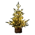 Nearly Natural 3FT Pre-lit Christmas Tree In Jute Wire Planter. Fixed Price $59.99.