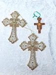 3 Crucifix Christmas Ornaments Plastic Resin Christian Holiday. Fixed Price $9.00.
