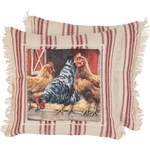 Set Of Barnyard Chicken Coop Pillows, X 12, Farmhouse Style, Pbk Nwt. Fixed Price $17.99.