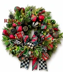 Mackenzie-childs Tartastic Illuminated Christmas Wreath Ornaments New No Box. Fixed Price $450.00.