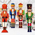 4 Pcs Large Nutcracker Yard Sign With 16 Stakes Christmas Decorations Ou.... Fixed Price $33.72.