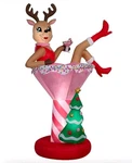 Holida Living 7FT Lighted Reindeer With Drink Christmas Airblown Inflatable. Fixed Price $199.99.
