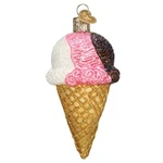 Old World Christmas Neapolitan Ice Cream Cone Glass Ornament 4 Inch Free Box. Fixed Price $15.98.