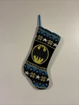 Ruz Batman Dc Comics Christmas Stocking Knit Black & Yellow 18" Long Superhero. Fixed Price $15.00.