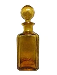 Gorgeous 11 Mcm Vintage Amber Crackle Art Glass Decanter Bottle. Fixed Price $34.75.