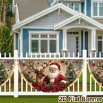 18 X 35 Holiday Wall Banner Festive Christmas Reindeer & Santa - Merry. Fixed Price $17.99.