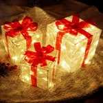 Lulu Home Christmas Lighted Boxes, Set Of 3 60 Led Up Decor Clear. Fixed Price $34.52.