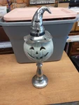 Jack-o-lantern Pumpkin Witch Hat Pedestal Lamp Figurine. 20" Halloween Lights. Fixed Price $49.99.