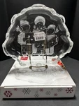 Mikasa Carolers Sweet Dish 8.25" Glass Holiday Bowl Frosted Detail Vintage 90S. Fixed Price $10.63.