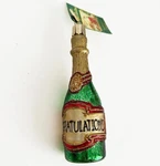 Nwt Old World Christmas Glass Ornament Champagne Bottle Congratulations 2007 Owc. Fixed Price $16.20.