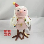 New Christmas 2023 Target Tinsel Felt Lights Pink Party Bird Figurine Nwt. Fixed Price $14.99.