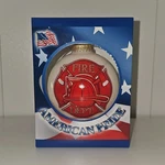 Christmas By Krebs Fire Department Glass Ornament American Pride Round 3.14". Fixed Price $8.00.