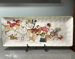Pier 1 Park Avenue Puppies Dogs Walk Serving Tray Christmas Ceramic Platter Exc. Fixed Price $14.50.
