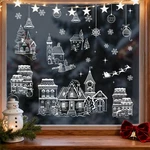 Mfault Grey Christmas White House Window Clings 4 Sheets, Gray Xmas Town Stre.... Fixed Price $11.79.