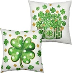 St Patricks Day Pillow Covers Gold Green Lucky Shamrock Vase Throw. Fixed Price $15.80.