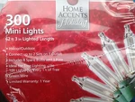 New Home Accents Holiday 300 Mini Lights Clear Transparentes Green Wire 62FT 2". Fixed Price $19.88.