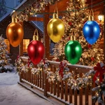 Charnoel 10 Pack 12" Christmas Inflatable Bulb Ornament With Glitter Cloth. Fixed Price $73.04.