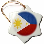 3DROSE Philippines Flag Inch Snowflake Porcelain Ornament. Fixed Price $14.99.