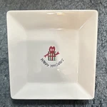 Bia Ceramic Happy Holidays Square Snack Plate Christmas Microwave Dishwasher Sa. Fixed Price $32.38.