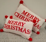 Set Of 2 Throw Pillows Target Merry Christmas White Red 10" X 18" New. Fixed Price $19.50.