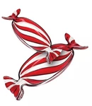 Godinger Christmas Red Peppermint Wrapper Crystal Candy Trays Set Of 2. Fixed Price $14.50.