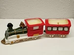 Vtg Ceramic Christmas Train Candle Figurine Karen Carson Creations 14.0.. Fixed Price $15.99.