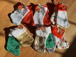 6 Of Christmas Stocking Santa Candy Gift Bag Sock Xmas Tree Hanging Ornaments. Fixed Price $16.99.