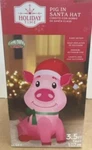 Airblown Inflatable 3.5 Foot Christmas Pig Santa Hat Decoration New. Fixed Price $35.99.