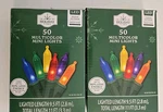 Lot Of 2! Holiday Time 50 Multicolor Mini String Lights Green Wire 9.5'. Fixed Price $15.99.