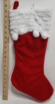 Holiday Time Red Velvet White Cuff & Pom-pom Trim Christmas Stockings 20. Fixed Price $18.99.