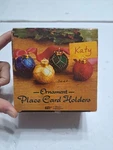 Vintage Giftco Inc Set Of 4 Christmas Ornament Place Card Holders. Fixed Price $25.00.