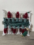 New 25 Ct. C-9 Ceramic Red Christmas Light Set Outdoor/indoor. Fixed Price $10.99.