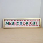 Merry & Bright Wooden Multi Color Christmas Wall/standing Holiday Sign Art Decor. Fixed Price $22.99.