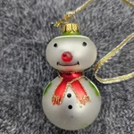 Department 56 Hanging Glass Christmas Ornament Snowman With Scarf Hand Painted. Fixed Price $8.98.