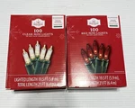New ! Holiday Time Two 100-COUNT Each Red & Clear Mini Light 21 Ft Strings. Fixed Price $10.99.