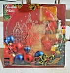 Vintage Christmas Serving Plate Platter 12" Italy World Bazaars Carolers Glass. Fixed Price $18.00.