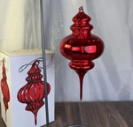 Department 56 Red 10" Hand Blown Mercury Glass Christmas Ornament Finial. Fixed Price $17.00.
