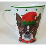 Bulldog Christmas Coffee Mug Christopher Vine Elf Cup Glasses Polka Dots T21. Fixed Price $14.38.