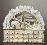 New Ridgefield Home Christmas Trees Advent Calendar House Wood Led Kids Skiing. Fixed Price $125.00.