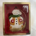 Gorham - Snowman With Bells On 4" Porcelain Christmas Ornament W/ Box Nice. Fixed Price $10.99.
