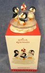 2016 Hallmark Ornament Playground Pals Penguins On Movable Merry-go-round Nib. Fixed Price $14.95.
