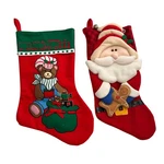 Vintage & Bear Christmas Stockings Set Of 2 Red Santas Best 90S 3D 18". Fixed Price $24.99.