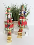 Pair Vintage Heavy Resin Painted Nutcracker Christmas Stocking Holders. Fixed Price $79.00.
