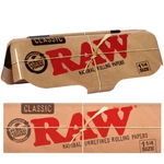 Raw Classic 1/4 Rolling Papers With Reusable Metal Storage Tin Natural. Fixed Price $7.99.