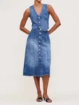 DL1961 - Women's Alma Button Front Denim Skirt Size 24. Fixed Price $126.00.