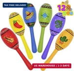 Joyin 12 Mini Wooden Maracas 6 Designs Noisemaker For Mexican Fiesta, Cin. Fixed Price $33.06.