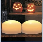 2-PACK Large Halloween Pumpkin Lights With Remote And Timer White. Fixed Price $8.96.
