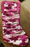 17 Pink Camouflage Christmas Stocking W/gift Card Utility Pocket By Dan Dee. Fixed Price $14.50.
