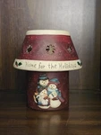 Vintage Small Ceramic Holiday Lamp Luminary Candle Holder. Fixed Price $12.00.