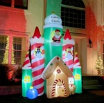 Rare New 10 Ft Tall Christmas Santa Claus Candy Castle Inflatable By Fraser Hill. Fixed Price $199.99.